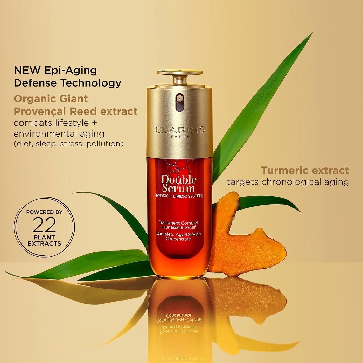 Clarins NEW Double Serum | Anti Aging Face Serum | Visibly Firms, Smoothes, Boosts Radiance, and Refines Pores | 24H Hydration | All Skin Types - 50 ml (Pack of 1)_2