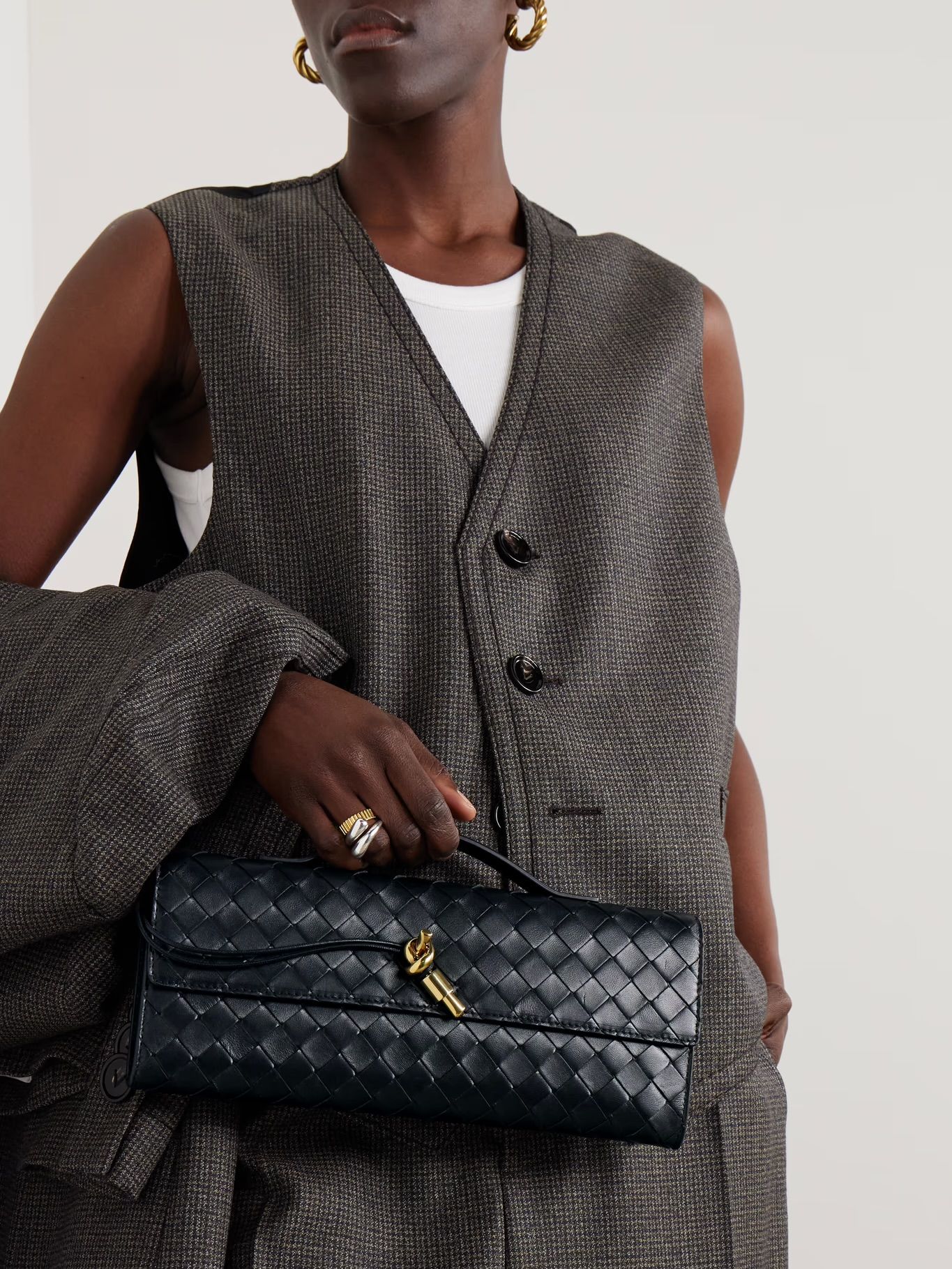 Bottega venetta andiamo clutch black _1