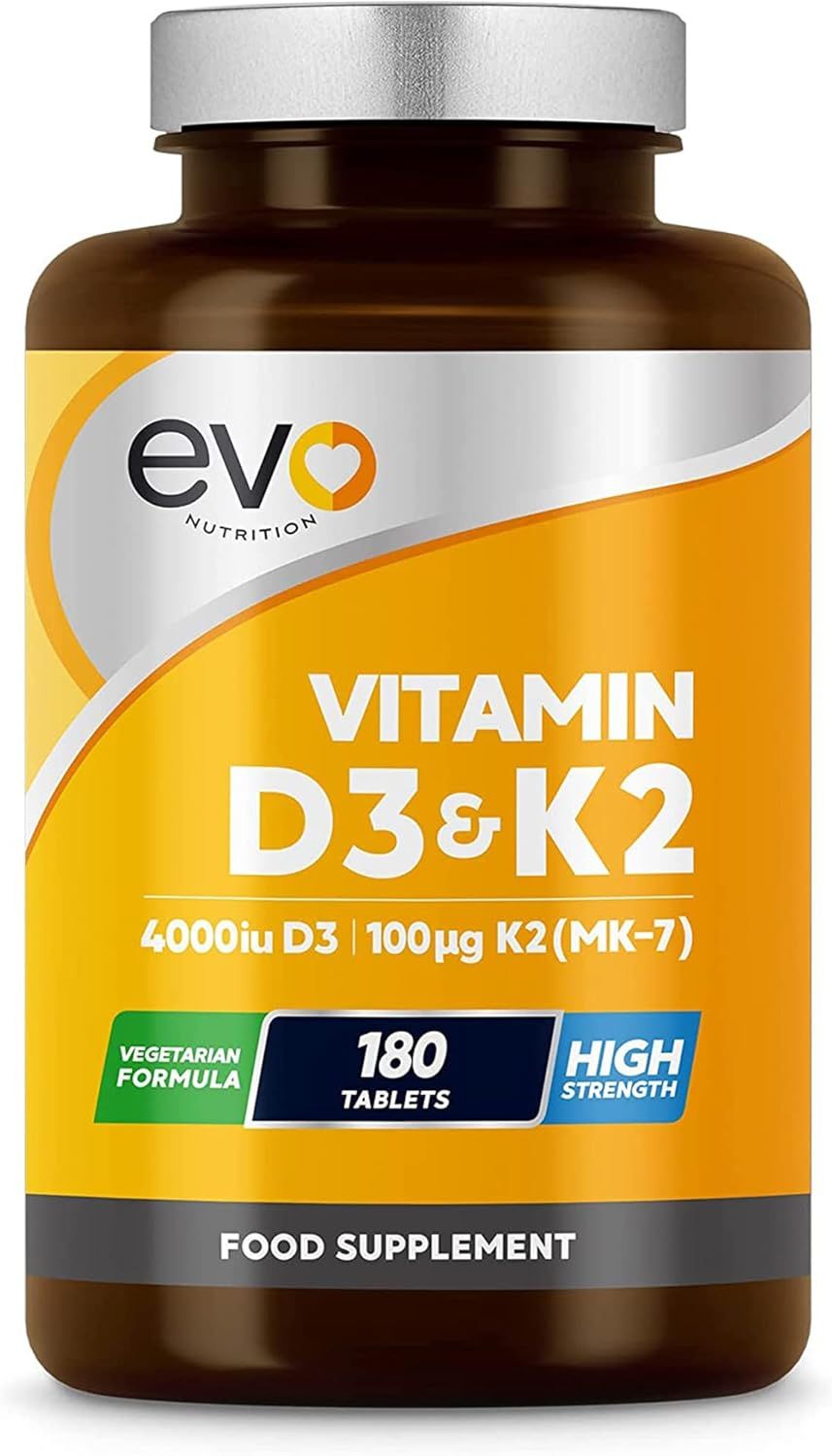 Vitamin D3 4000iu & Vitamin K2 100ug (MK7) |180 D K Vegetarian Tablets | 1-A-Day | 6 Month Supply | High Strength | Vitamin D K2 Supplement | Made in The UK | Cholecalciferol & Menaquinone_0