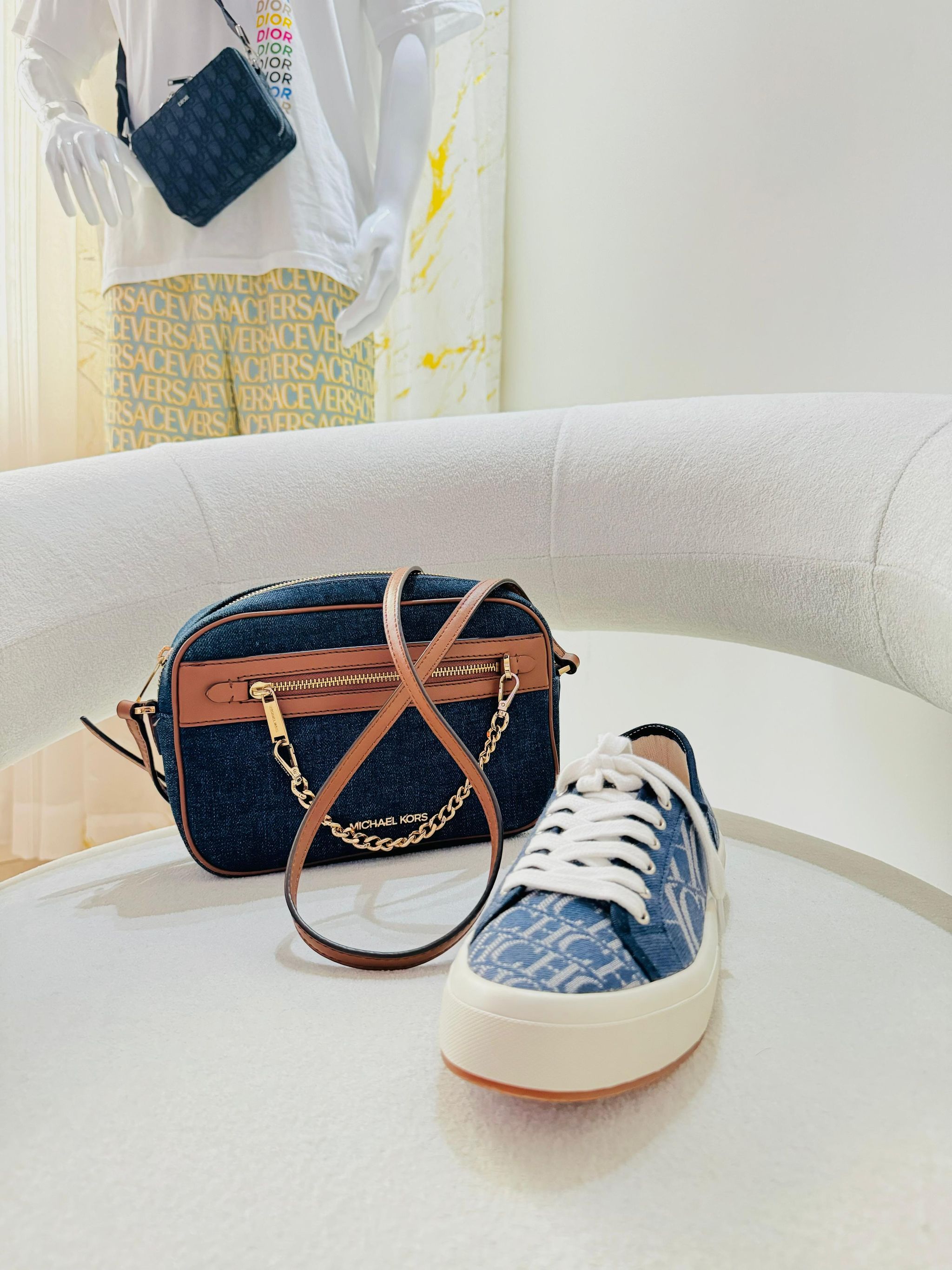 Bolsa câmera bag Micheal kors denim _1