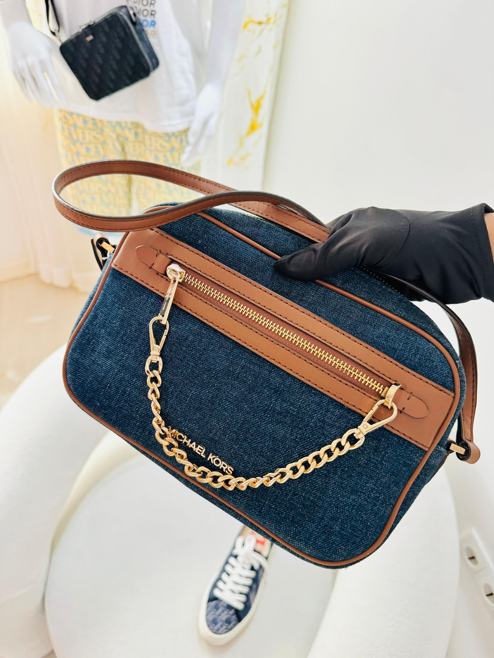 Bolsa câmera bag Micheal kors denim _2