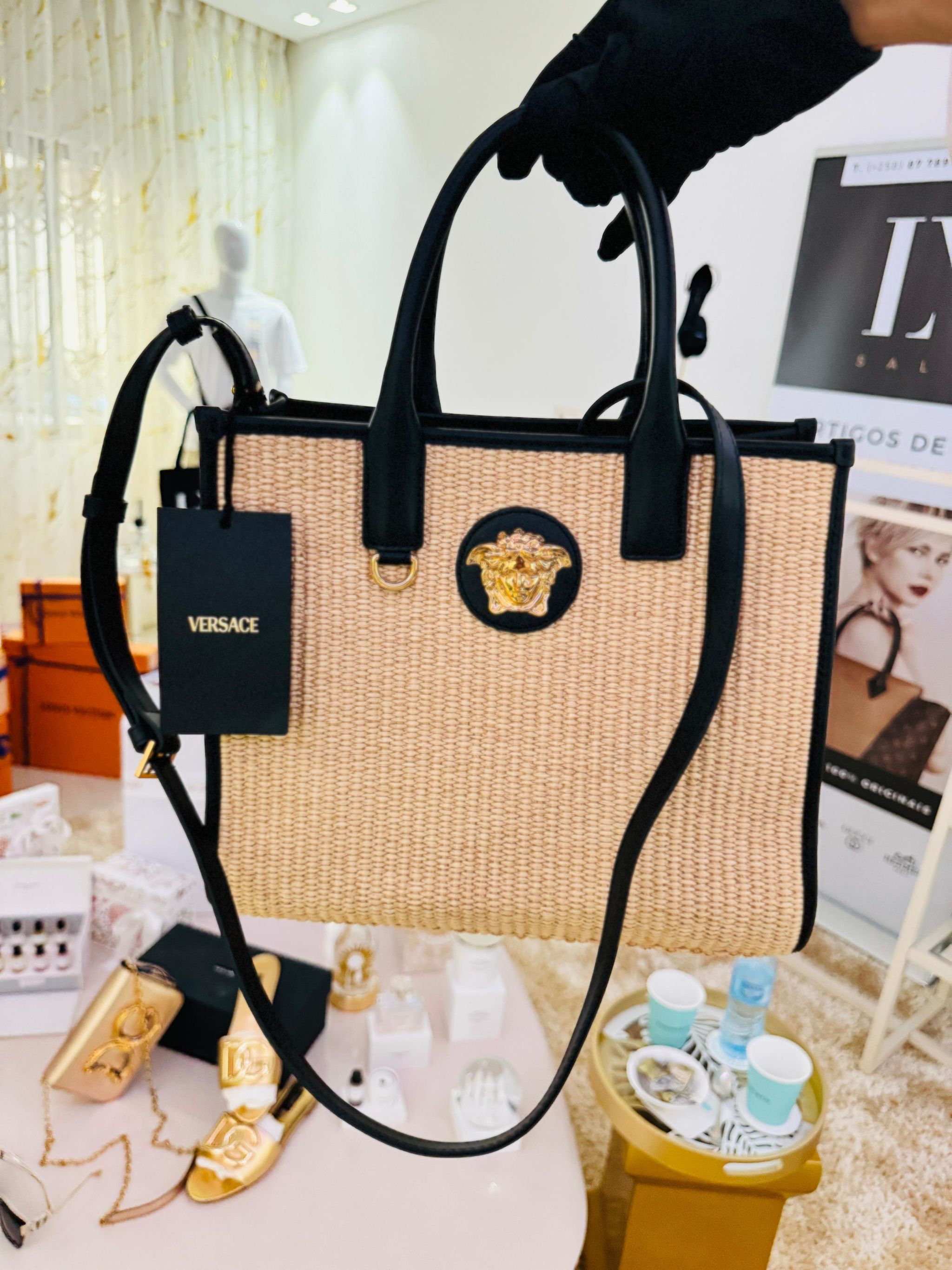 Bolsa raffia Versace La Medusa - nova coleção _9
