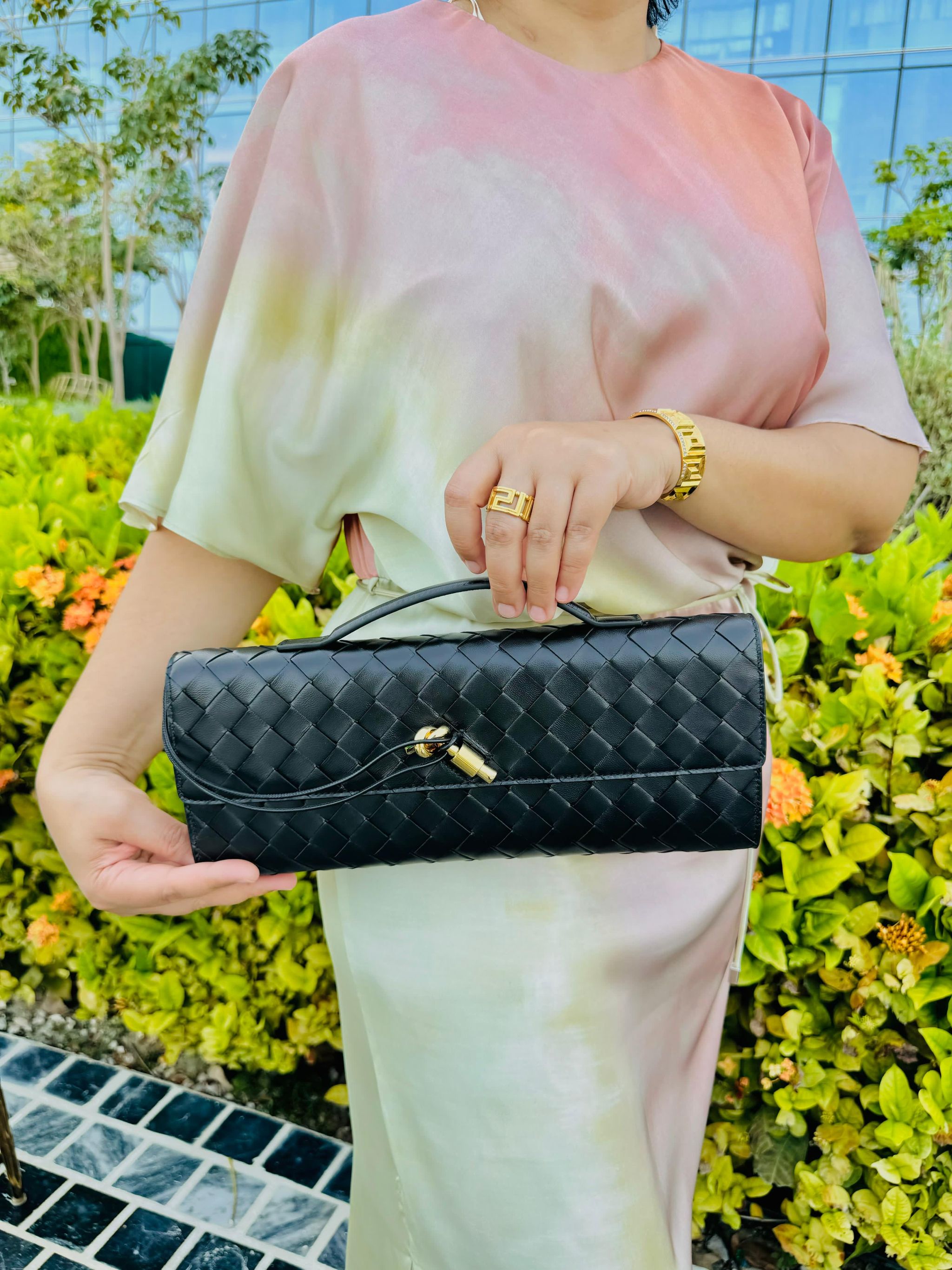 Bottega venetta andiamo clutch black _0