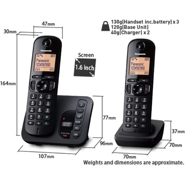PANASONIC TELEPHONE FIXE KX-TGC223 PORTATIF TRIO_3