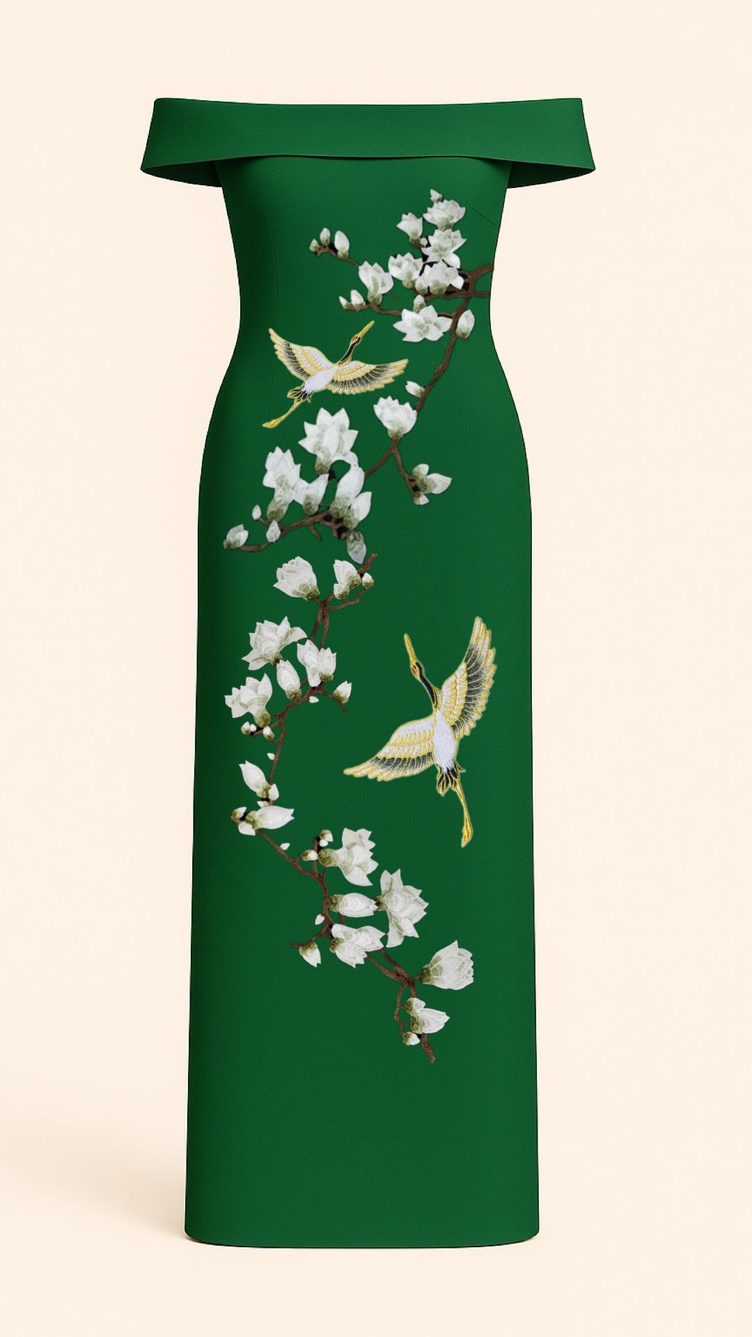 Magnolias Off-Shoulders Dress_4