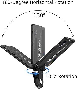 Lampe de poche portable pour photographie et enregistrement vidéo, éclairage double face pour selfie, rechargeable 3 000 mAh, IRC 95+ (2 500-9 000 K), aimantation intégrée (US-M16_4
