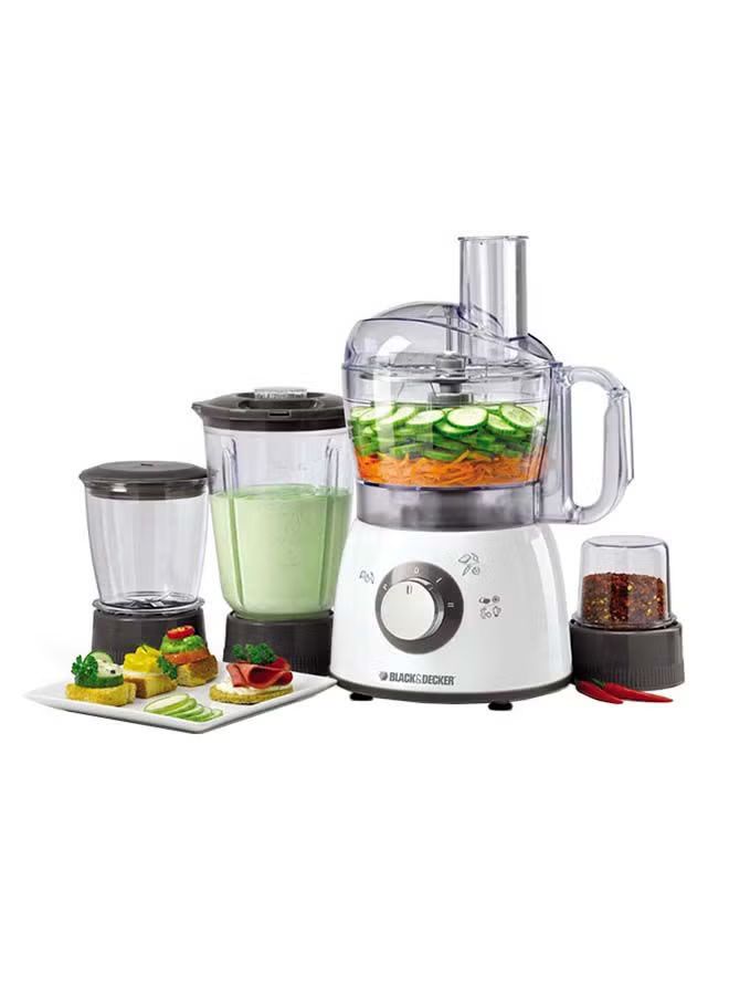 Black + Decker FX400BMG-B5 Food Processor with Blender, Mincer & Grinder, 400W, White_0