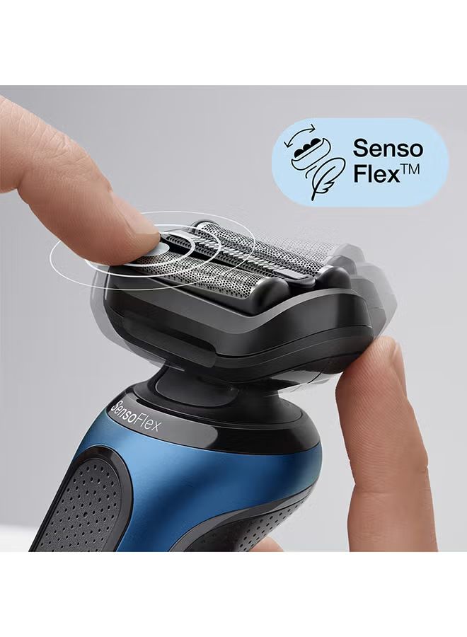 Braun 60-B1000s,Braun Shaver Series 6 Sensoflex - 60-B1000S Wet & Dry Shaver, With Travel Case, Blue_2