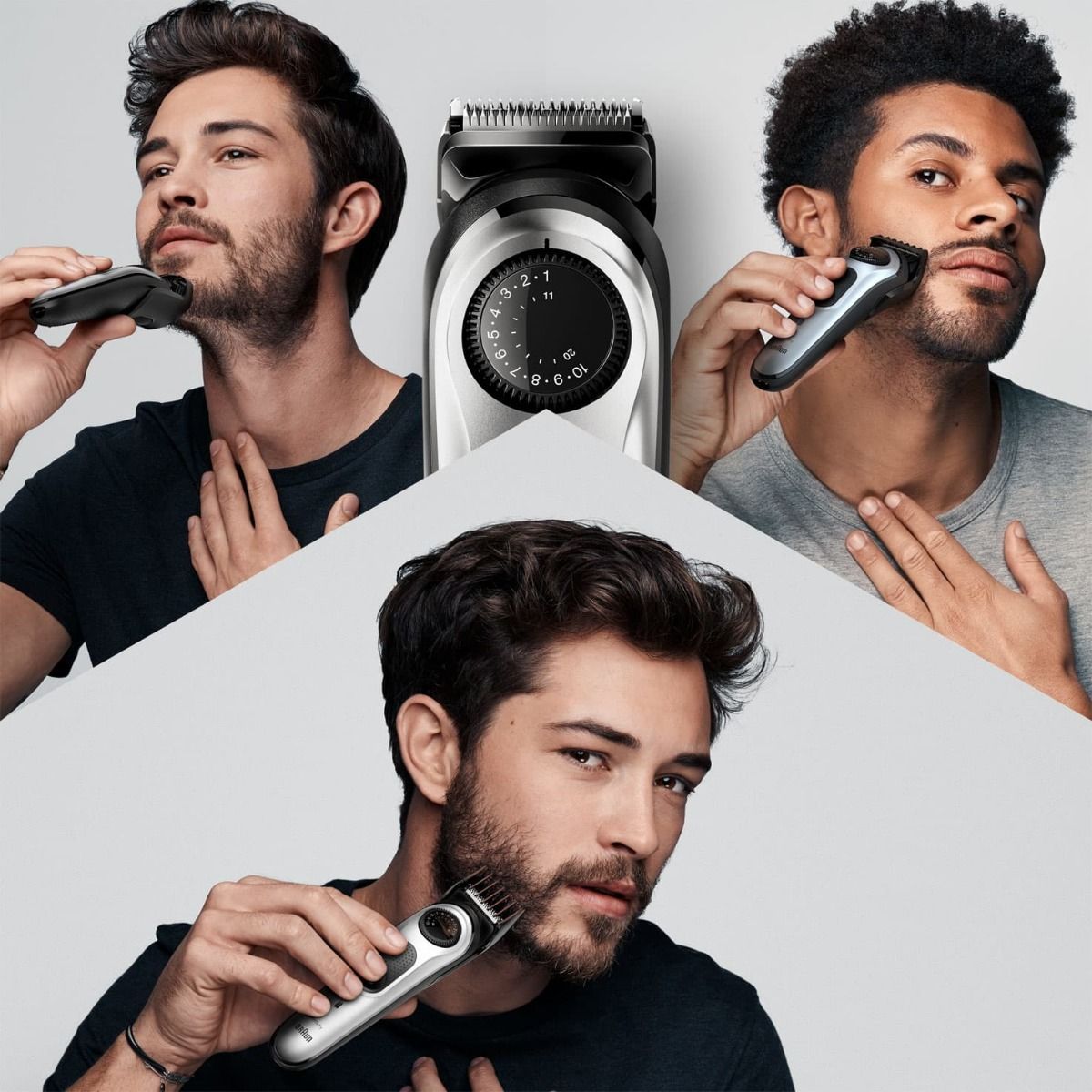 Braun Beard Trimmer 5 for Face and Hair, Black/Silver with precision dial, and Gillette Fusion5 ProGlide razor, BT5265_5