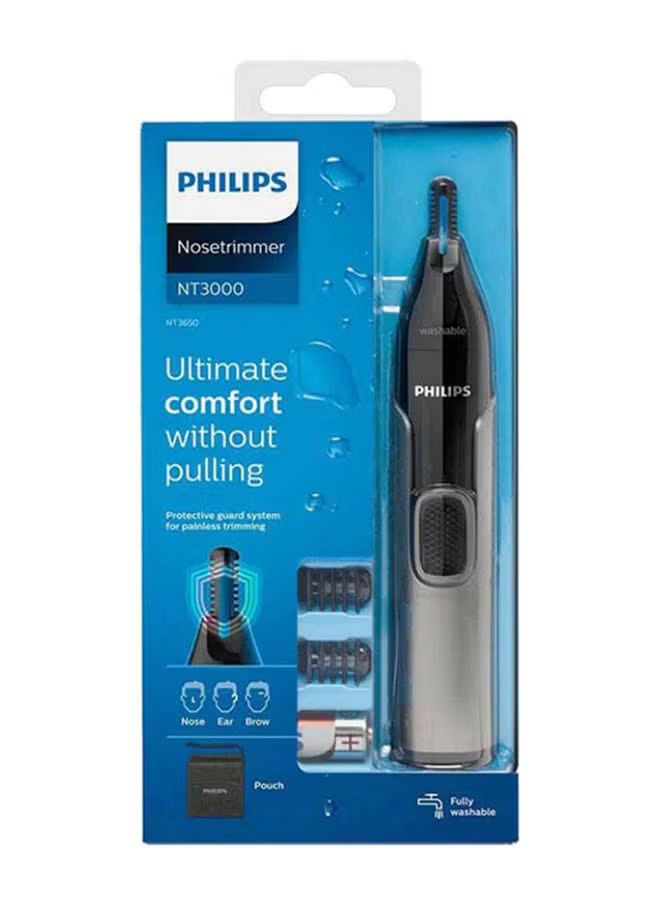 Philips UK Kitchen and Home Series NT3650/16 3000 Battery-Operated Nose, Ear and Eyebrow Trimmer,Grey_5