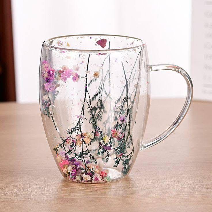 Tasse à fleurs trempé - artisanale _7