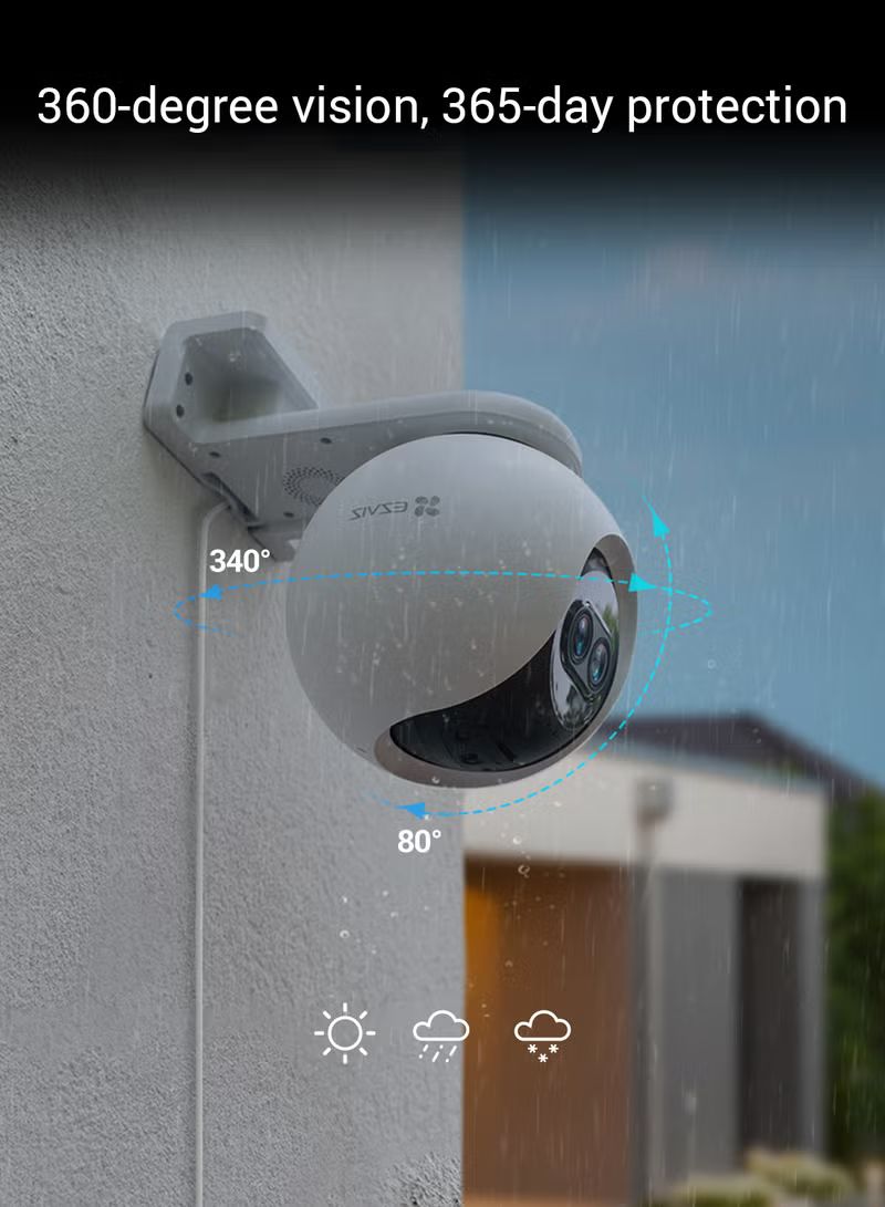 EZVIZ C8PF Security Camera Outdoor, 1080P Pan/Tilt/Zoom WiFi Camera, 8� Mixed Zoom and AI-Powered Person Detection Security Cam, IP65 Waterproof, Support MicroSD Card up to 512GB_2