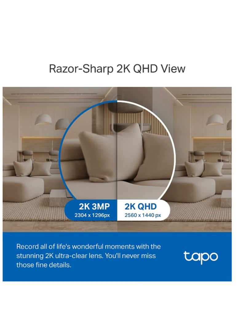 Tapo 2K QHD Indoor Pan/Tilt Security Wi-Fi Camera, AI Detection,360 Visual Coverage, Night Vision, Customizable privacy Mode, Cloud &Local Storage, Works with Alexa&Google Home(Tapo C220)  - TAPOC220_3