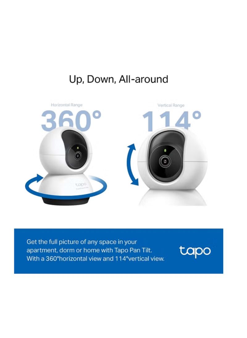 Tapo 2K QHD Indoor Pan/Tilt Security Wi-Fi Camera, AI Detection,360 Visual Coverage, Night Vision, Customizable privacy Mode, Cloud &Local Storage, Works with Alexa&Google Home(Tapo C220)  - TAPOC220_2