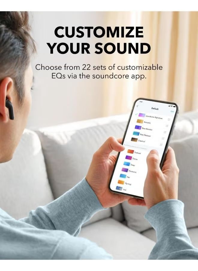 Soundcore K20i by Anker, Semi-in-Ear Earbuds, Bluetooth Wireless, 36H Playtime, Fast Charge, Clear Sound, Comfortable Fit, ENC 2-Mic Clear Calls, Custom EQ, IPX5, Bluetooth 5.3, App Control (Black)_2
