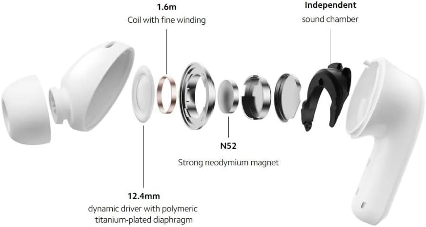 Xiaomi Redmi Buds 5, Bluetooth 5.3 In-Ear Headphones, 46 dB Active Noise Cancellation, Up to 40 Hours Battery, Dynamic Driver, 5 ATM Waterproof, Sky Blue BHR7631GL_5