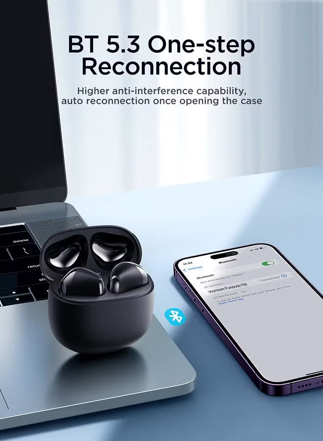 Joyroom JR-FB1 Funpods Series True Wireless Earphones DNC Detect Noise Cancellation Clear Calling Experience 2024 New Model, Black_5