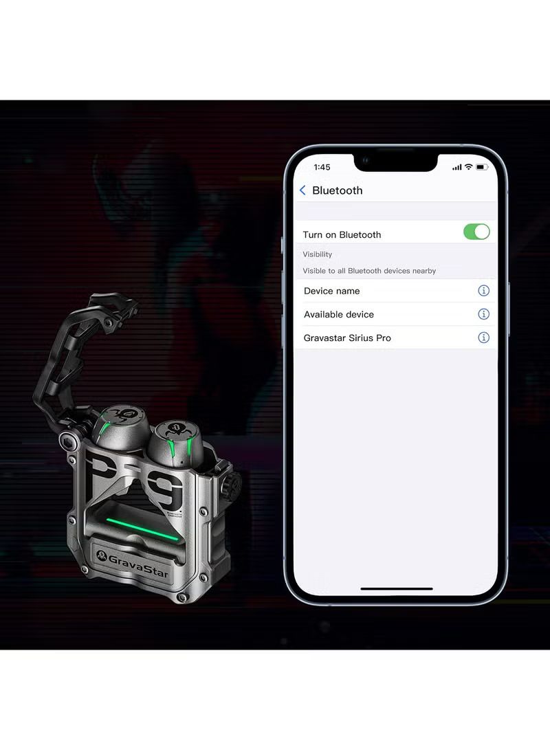 GravaStar Sirius Pro Earphones Wireless Earbuds Comes with Knowles Balanced Armatures and 7.2mm Dynamic Drivers Music Reproducing Vividly, Mechanical design 3 Sound Modes Earbuds (War damaged Gray)_1