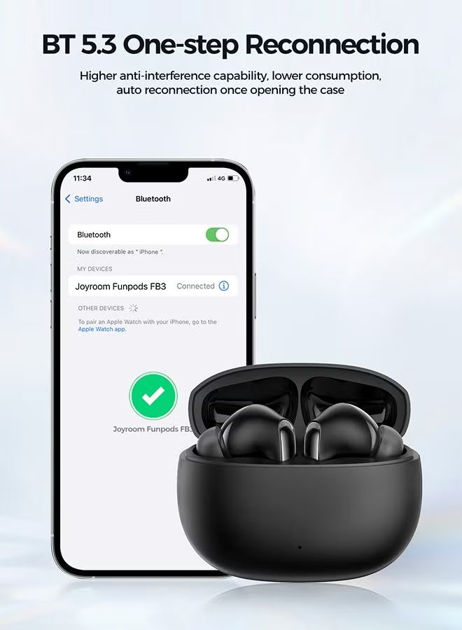 Joyroom JR-FB3 Funpods Series True Wireless Earphones DNC Detect Noise Cancellation Clear Calling Ex|12 Months Warranty_5