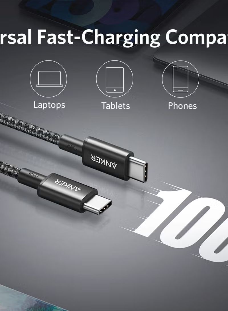 Anker USB-C to USB-C 2.0 cable (3ft/0.9m), High Durability Type C Braided Charging Cable Compatible with All Android Devices And More_5