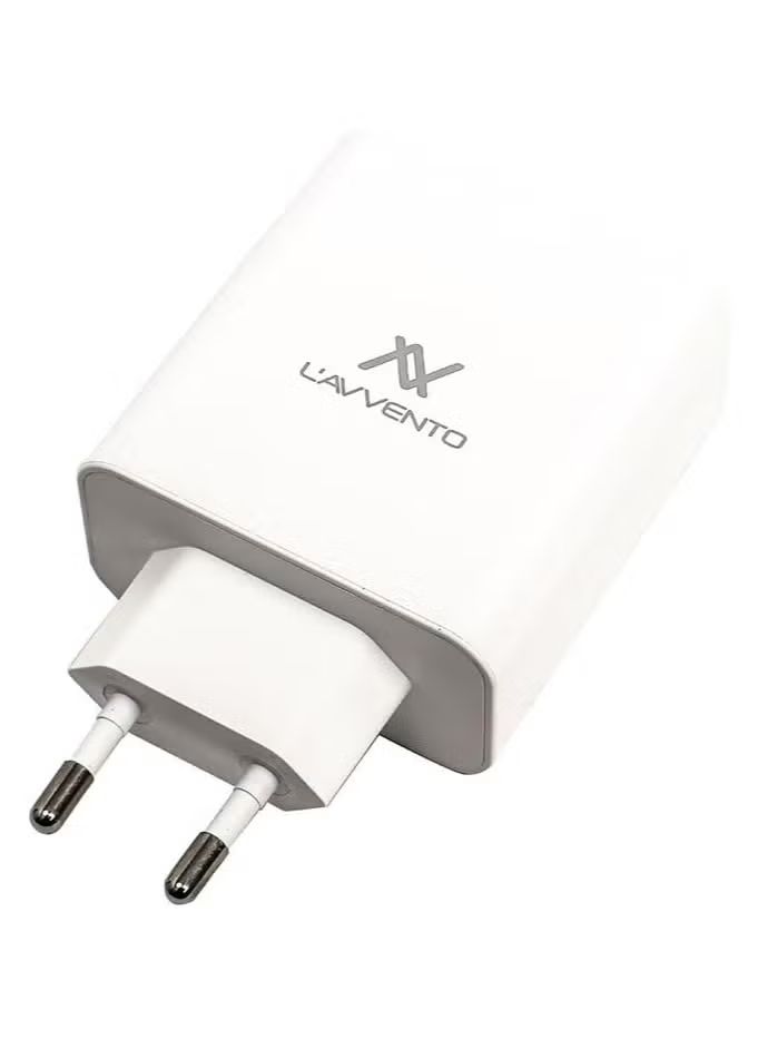L'AVVENTO Fast Charger 65W Dual PD / QC3 - White_3