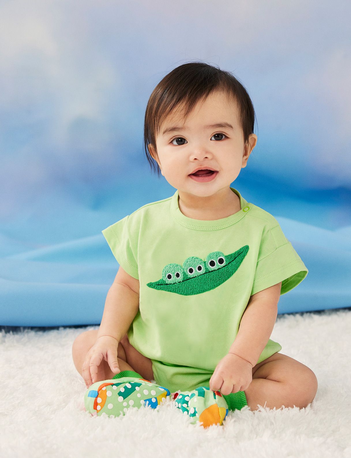 Cotton Applique Bodysuit (Snowpea)_2