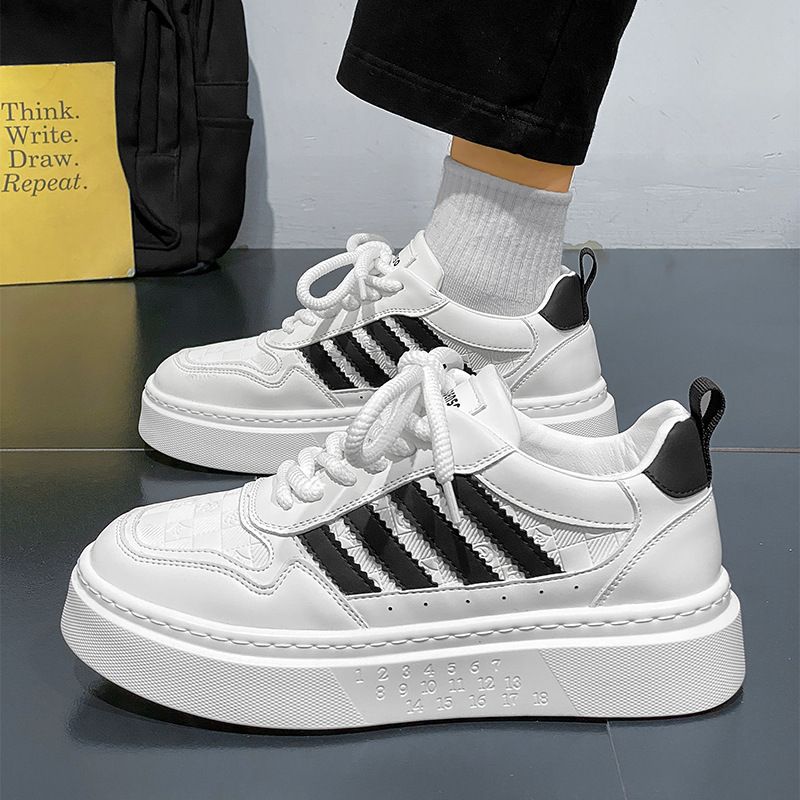   "Vault S1 Everyday Casual Sneakers – Size 44 | Black & White Striped Design | Comfortable Chunky Sole.*_3