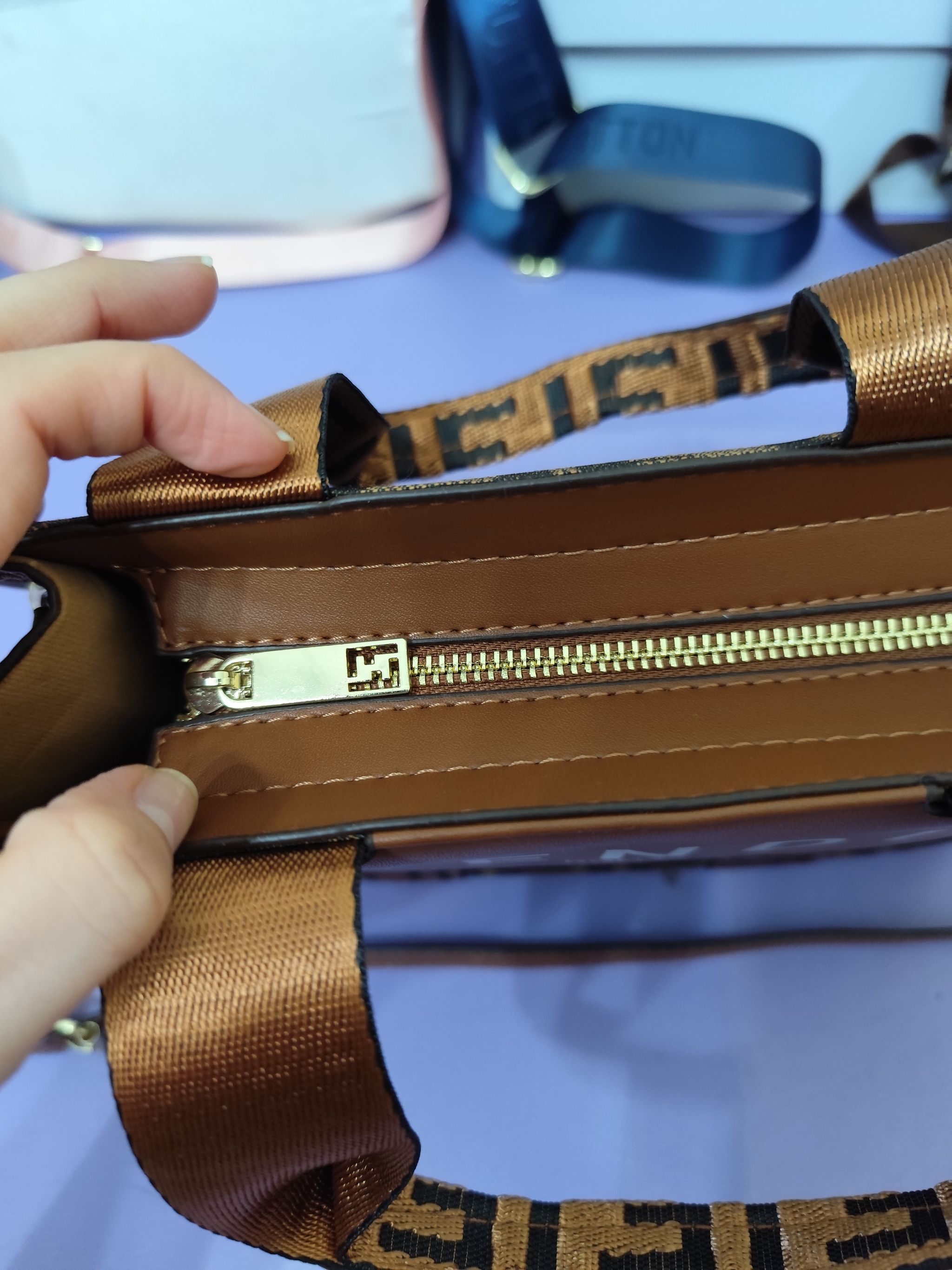 Bolsos FEN, tote mediano, marrón _2