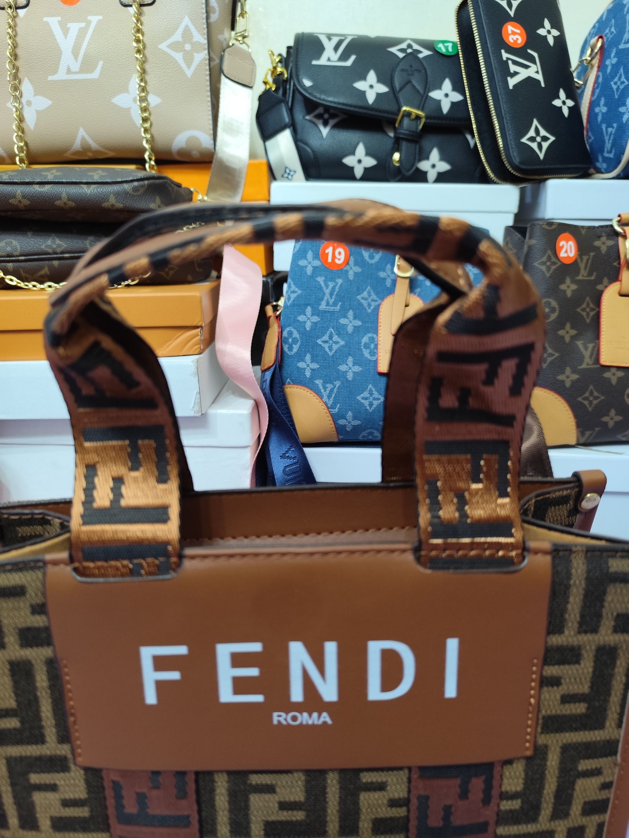 Bolsos FEN, tote mediano, marrón _1