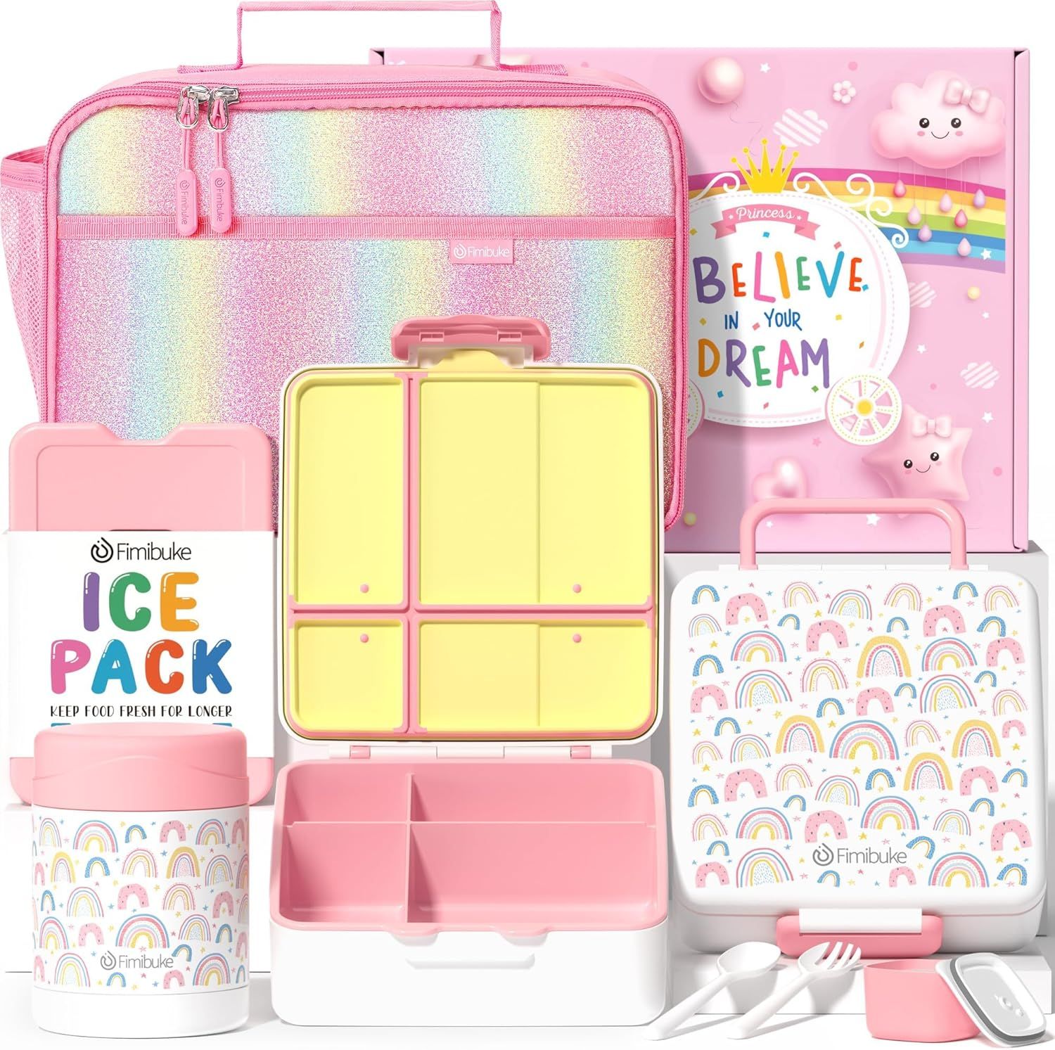 LONCHERA BENTO PARA NIÑOS CON TERMO TÉRMICO/BOTELLA AISLADA CON BOLSA DE ALMUERZO DISEÑOS SURTIDOS_1