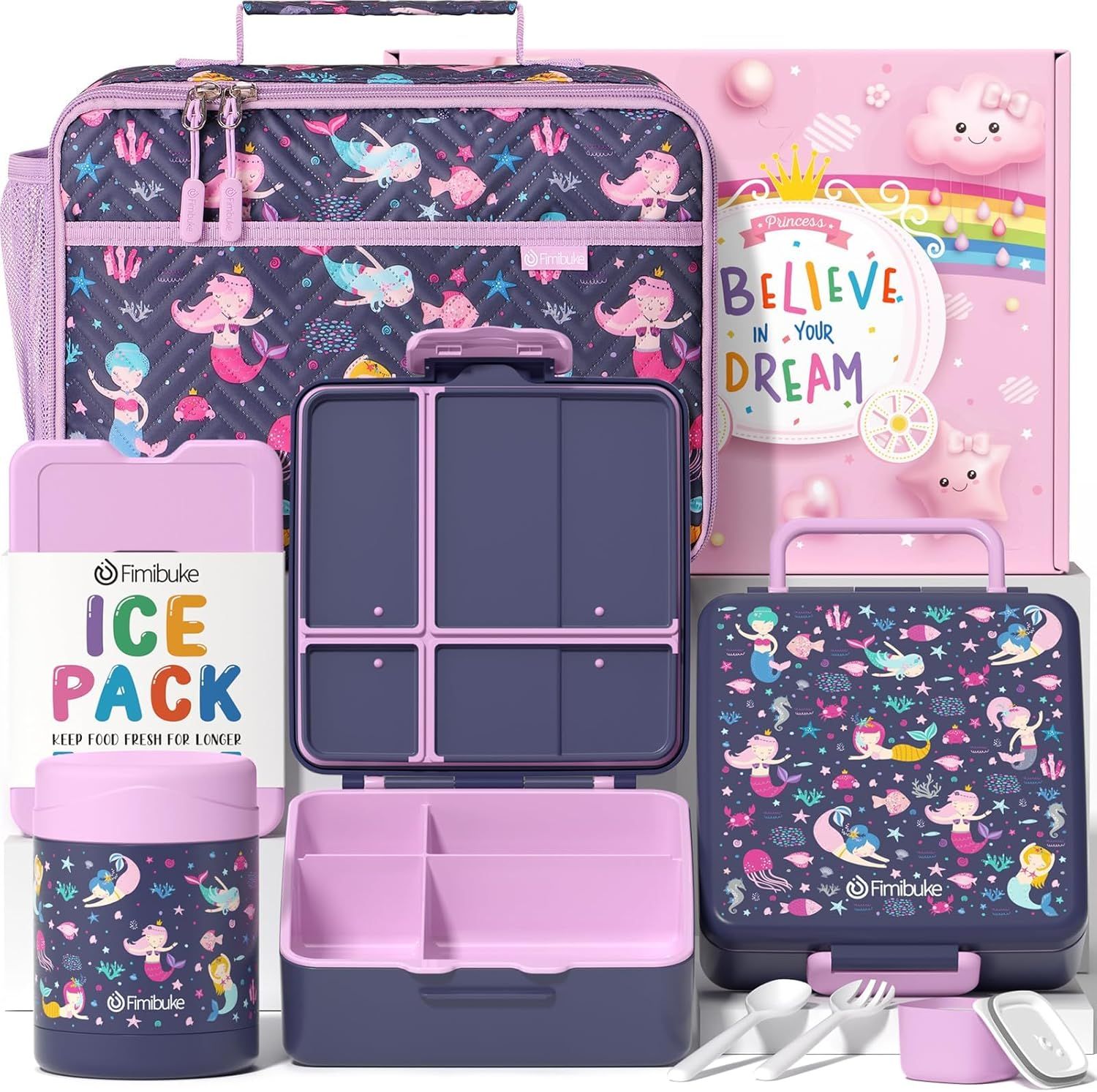 LONCHERA BENTO PARA NIÑOS CON TERMO TÉRMICO/BOTELLA AISLADA CON BOLSA DE ALMUERZO DISEÑOS SURTIDOS_2