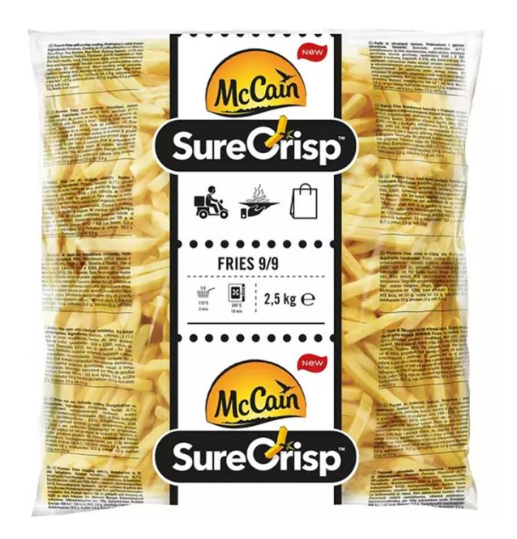 MCCAIN FRENCH FRIES STRAIGHT CUT 9X9 (218879) 1x5x2.5KG_0