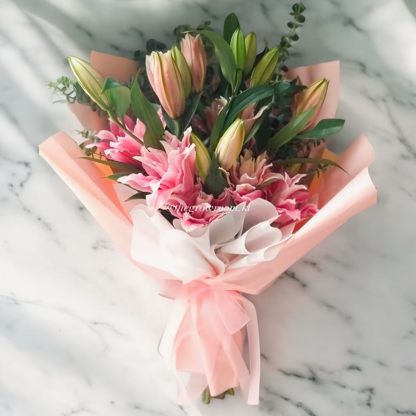 ROSE LILIES BOUQUET WRAP _0