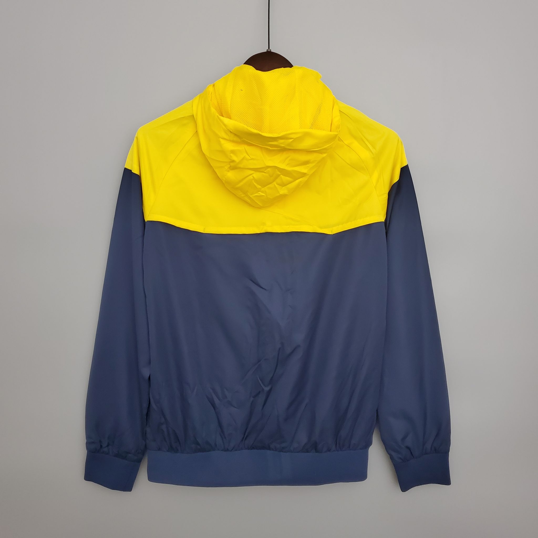 Al Nassr hooded windbreaker 1 (Yellow/ Navy Blue)_1