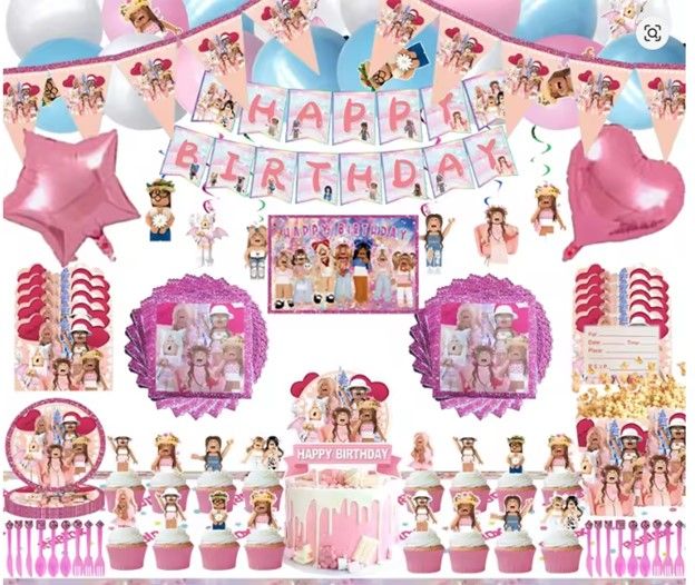 SET DE FIESTA DE CUMPLEAÑOS ROOBLOX NIÑA/NIÑO_1