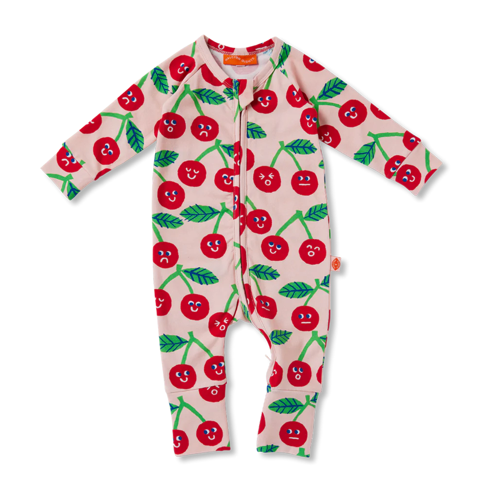 Long Sleeve Romper (Cherries)_0
