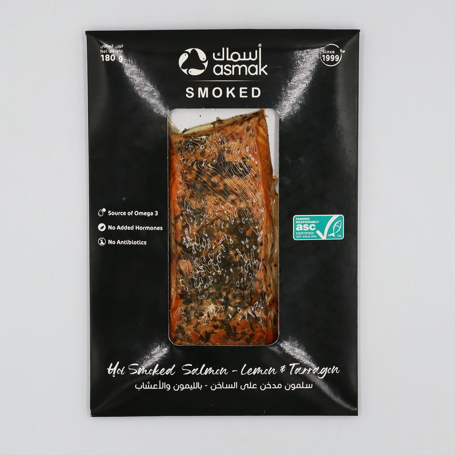 Asmak Hot Smoked Salmon with Lemon & Tarragon 180g_0