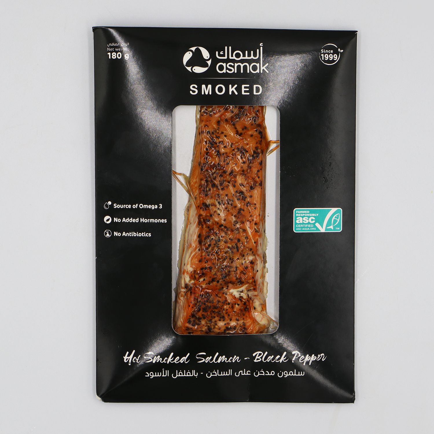 Asmak Hot Smoked Salmon with Black Pepper 180g_0