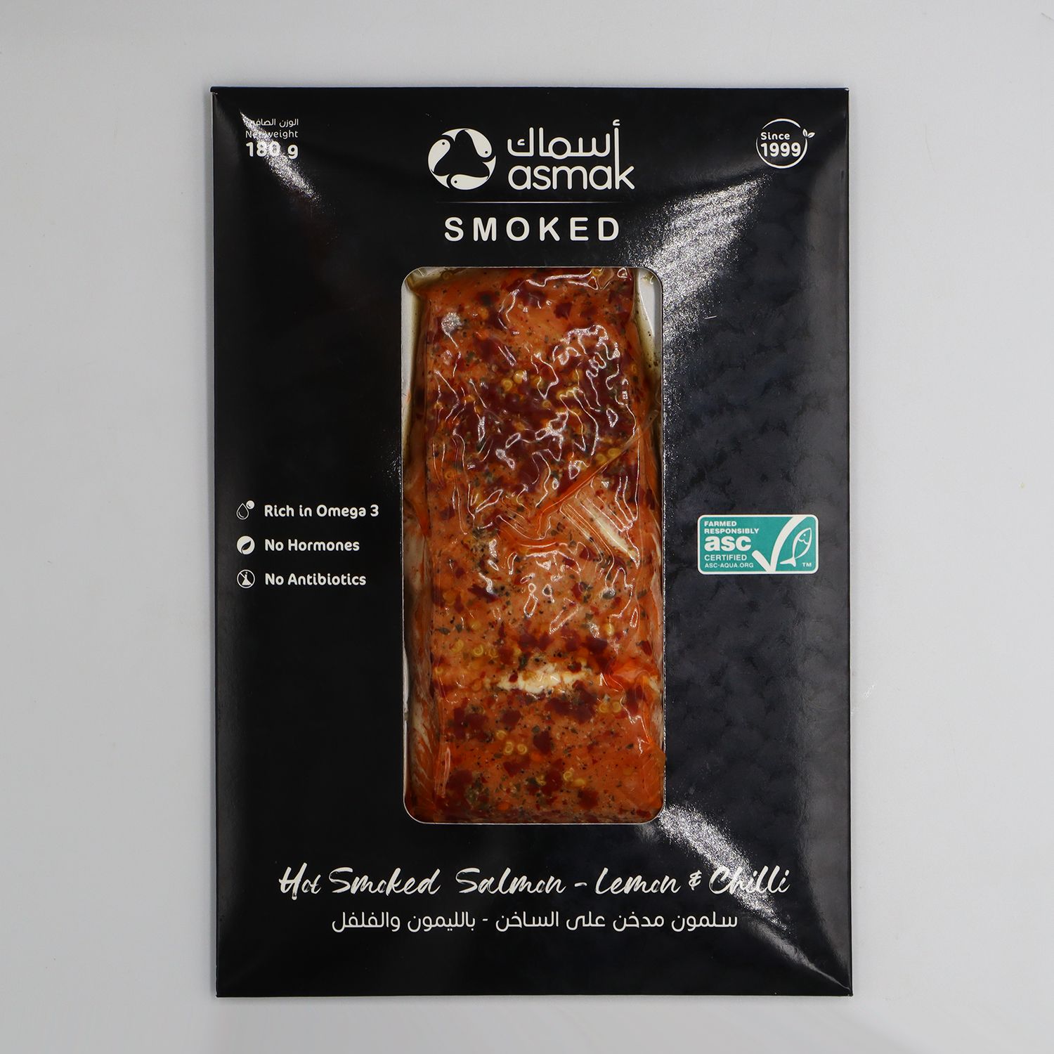 Asmak Hot Smoked Salmon with Lemon & Chili 180g_0