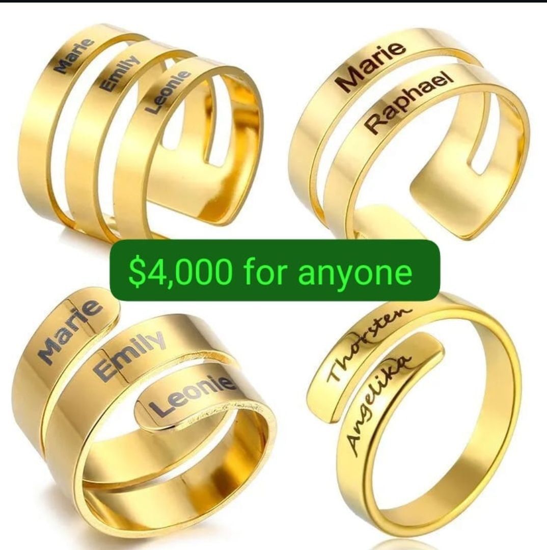 Female double and triple name customized ring_0