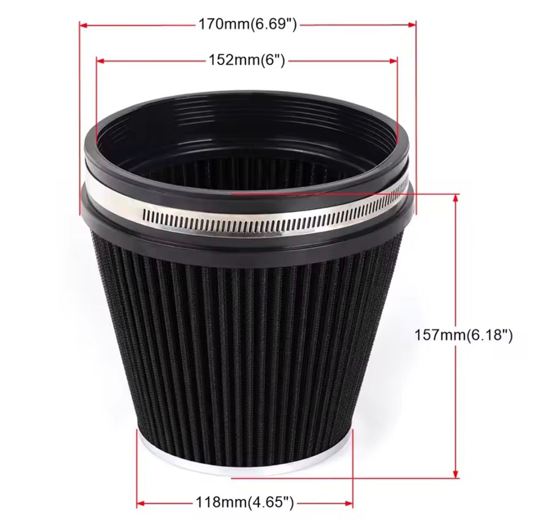  air filter high flow open pod 6 inci Universal |  Untuk  wira evo123 dan vr4_6