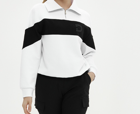 Duvik - Half-zip up man-to-man color blocking brujong t-shirt_0