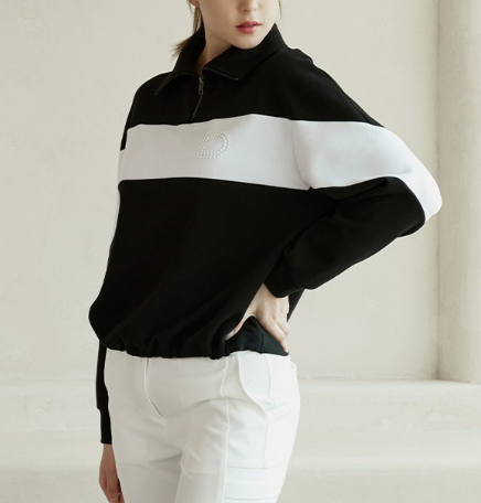 Duvik - Half-zip up man-to-man color blocking brujong t-shirt_3