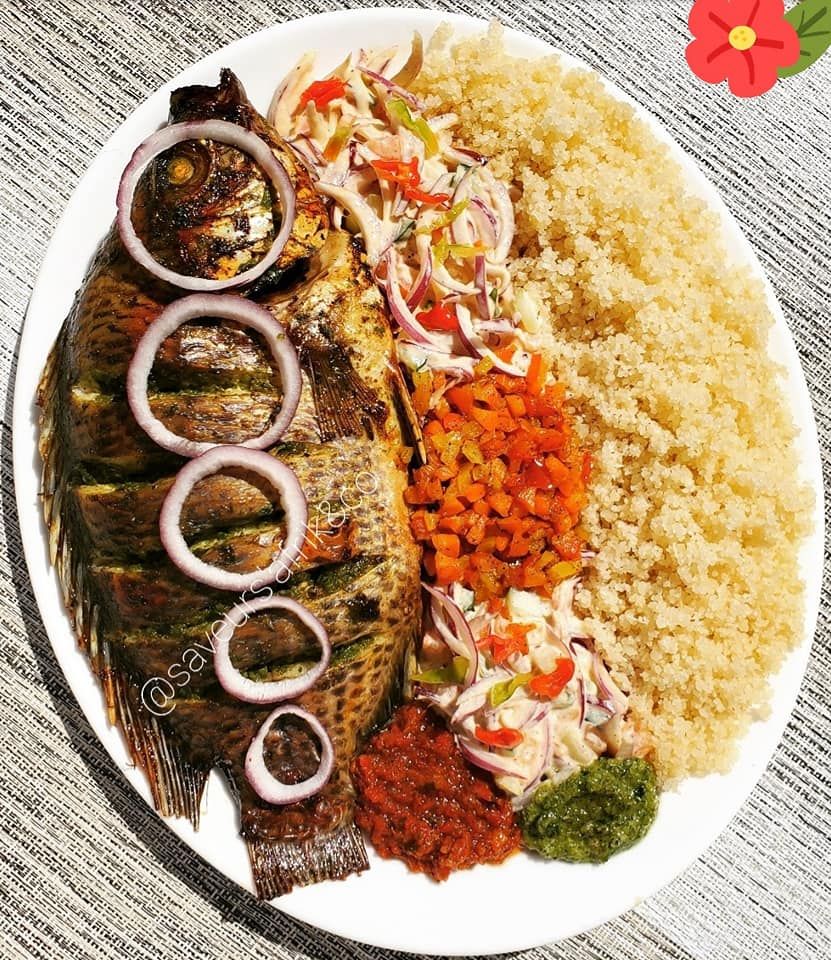 Attiéke+poisson braisé _0