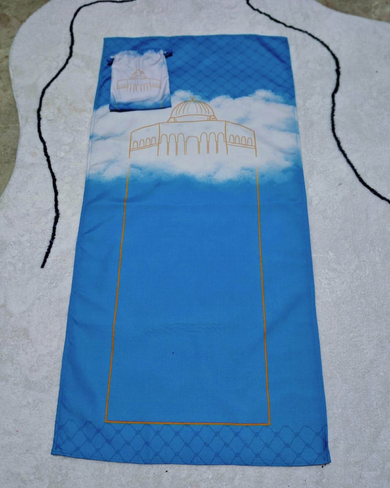 Aqsa Travel Prayer Mat - Serenity Blue_0