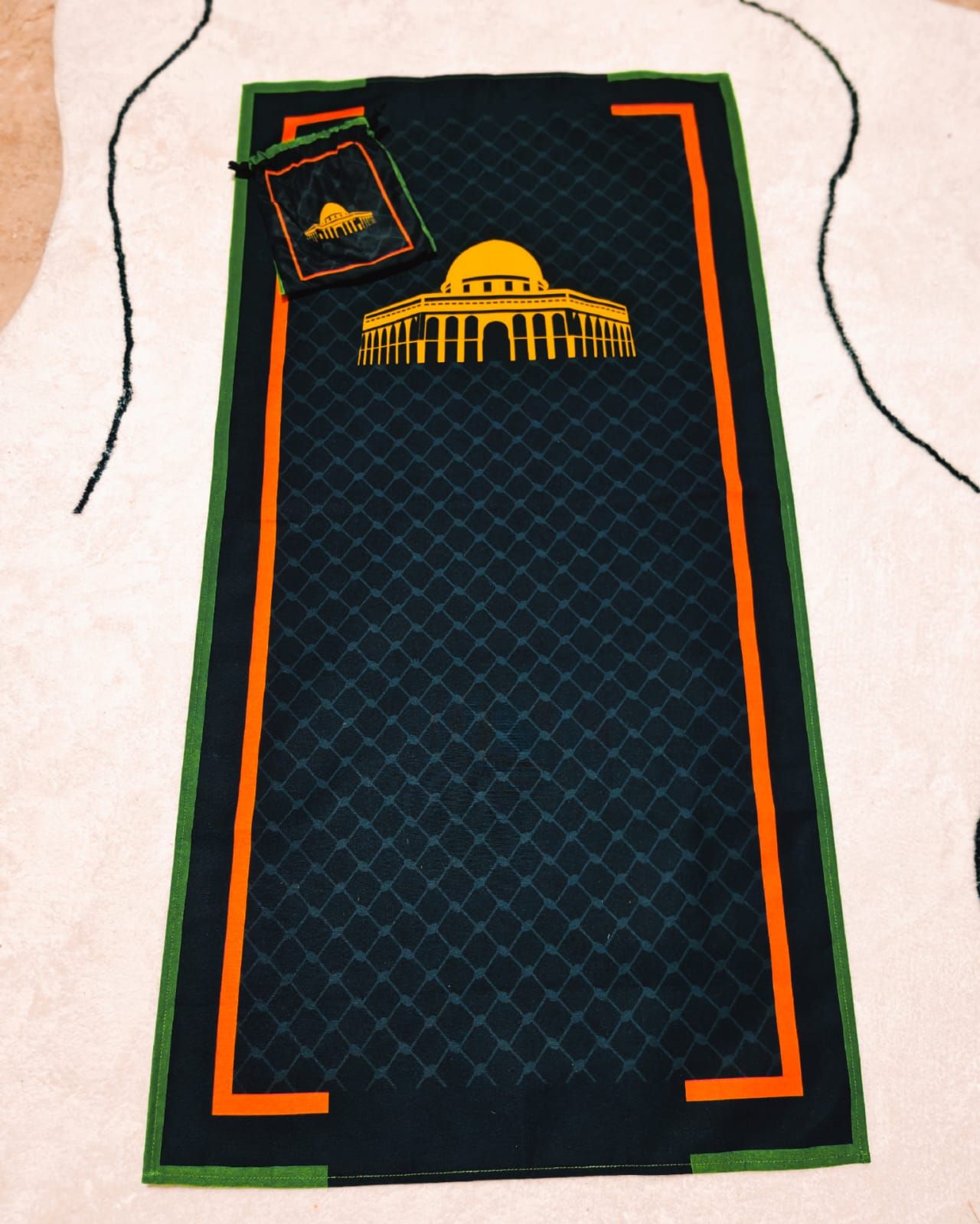 Aqsa Travel Prayer Mat - Black Keffiyeh_0