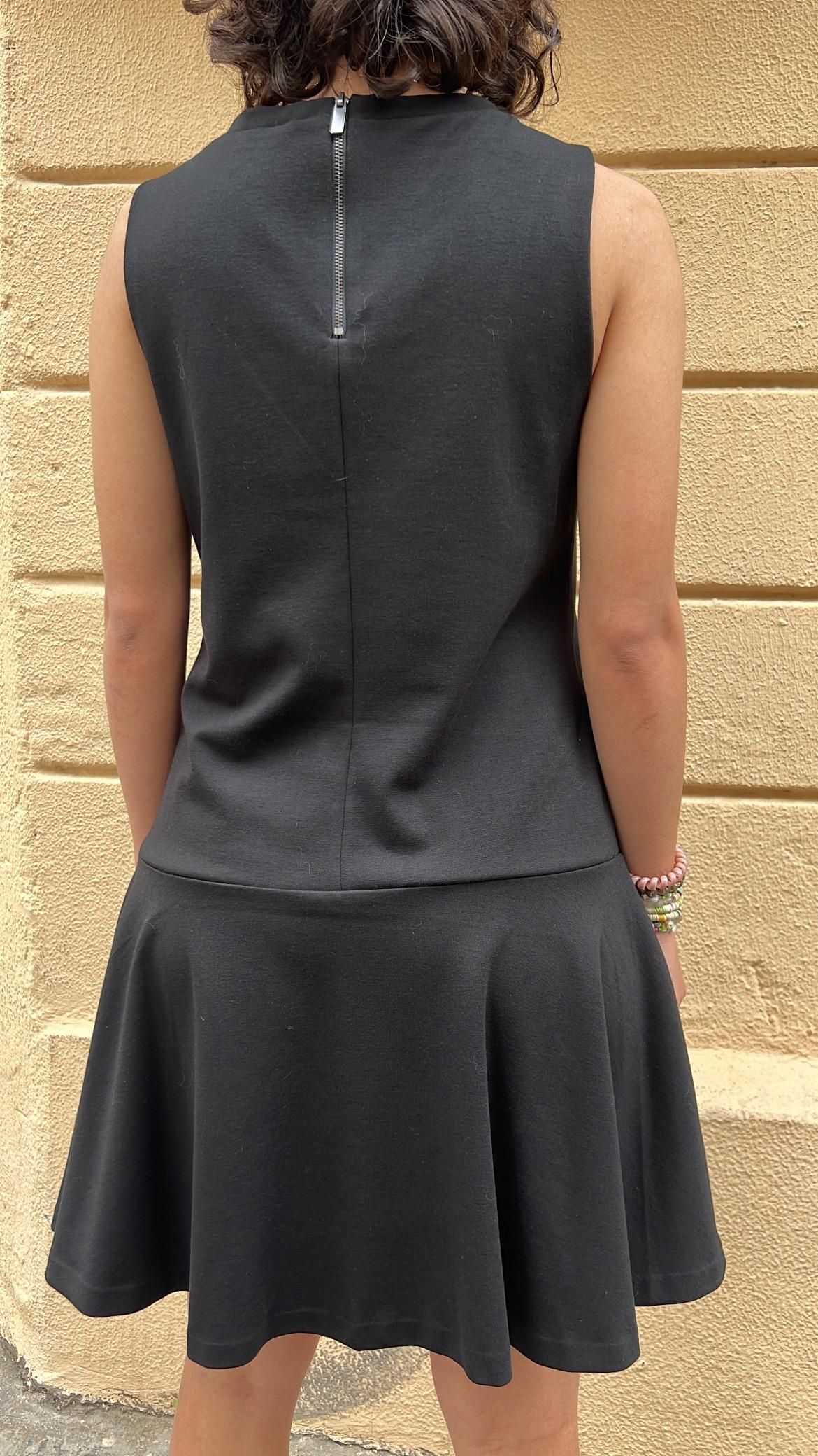 Black Vintage Style Drop Waist Dress_1