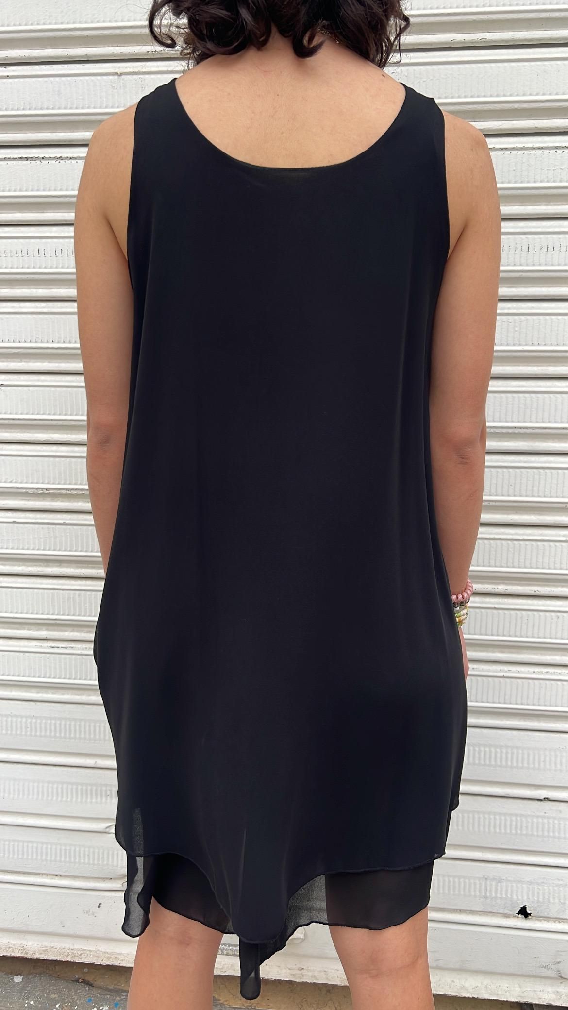 Black Flowy High-Low Dress_1