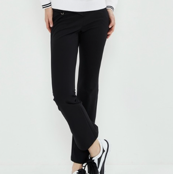 Duvik - Strap point back banding semi bootcut pants _0
