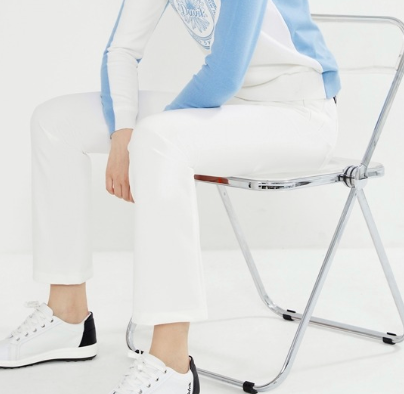 Duvik - Strap point back banding semi bootcut pants _2